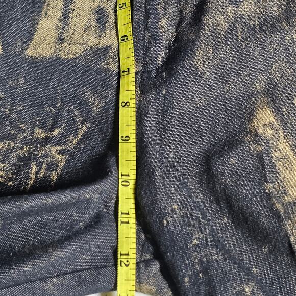 Karen Kane Dark Denim Gold Metallic Painted High Rise Jeans Art to Wear Size 10 - Picture 11 of 12